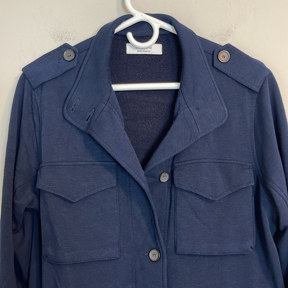 Bailey 44 navy blue button-down sweatshirt jacket cardigan size medium - Picture 2 of 7